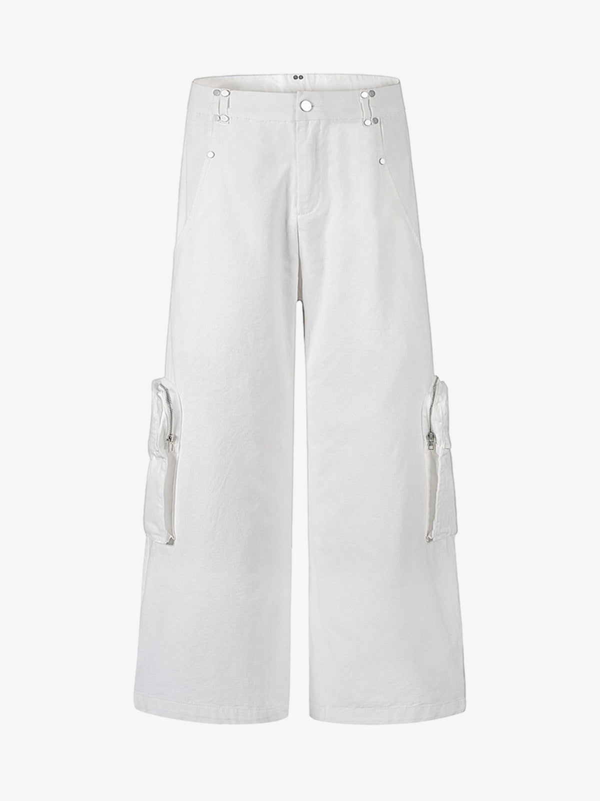 Street Metal Stud Zipper Multi-Pocket Workwear Casual Pants