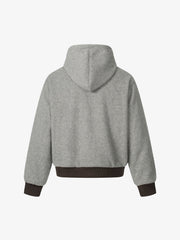 Retro Reversible Fleece Lined Zip-up Hooded Jacket