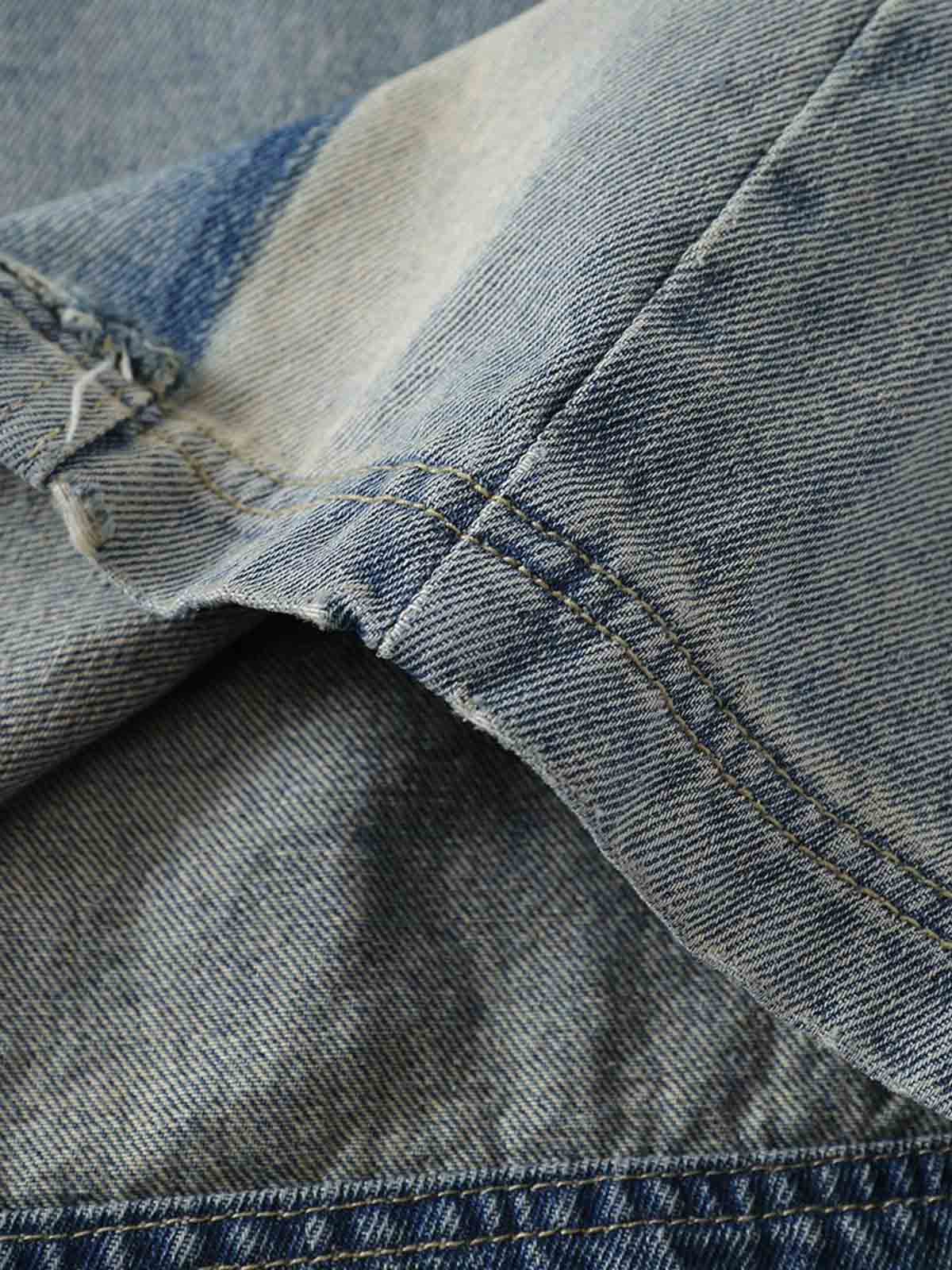 Vintage Patchwork Raw Edge Cropped Jort
