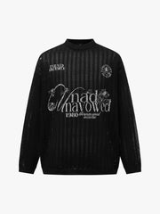 Streetwear Retro Hollow-Out Knit Sweater