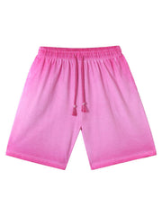 Distressed Washed Drawstring Shorts