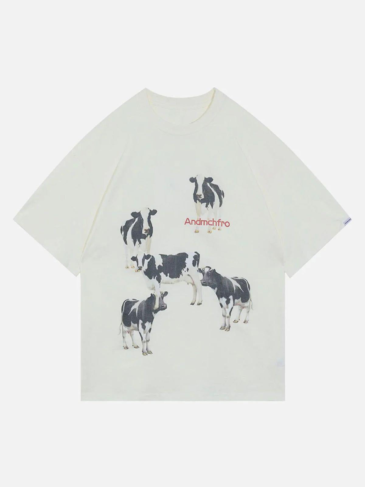 Dairy Cow Print Cotton Tee