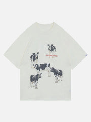Dairy Cow Print Cotton Tee