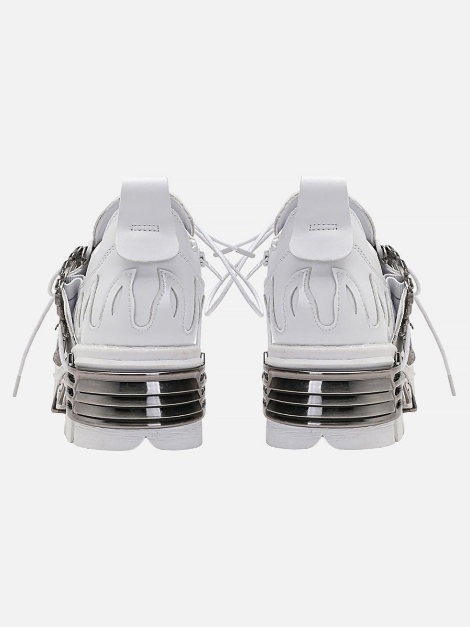 Dark Metal Heavy-Soled Small Leather Shoes