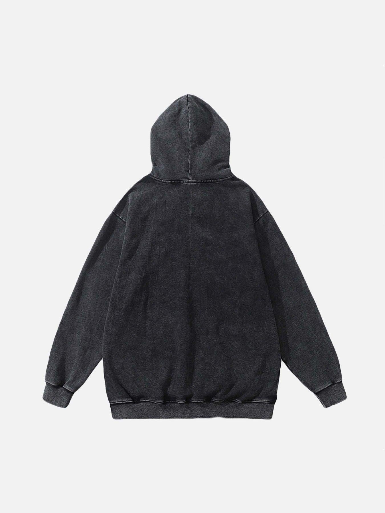 Dark Series Doberman Print Hip-Hop Old Hoodie
