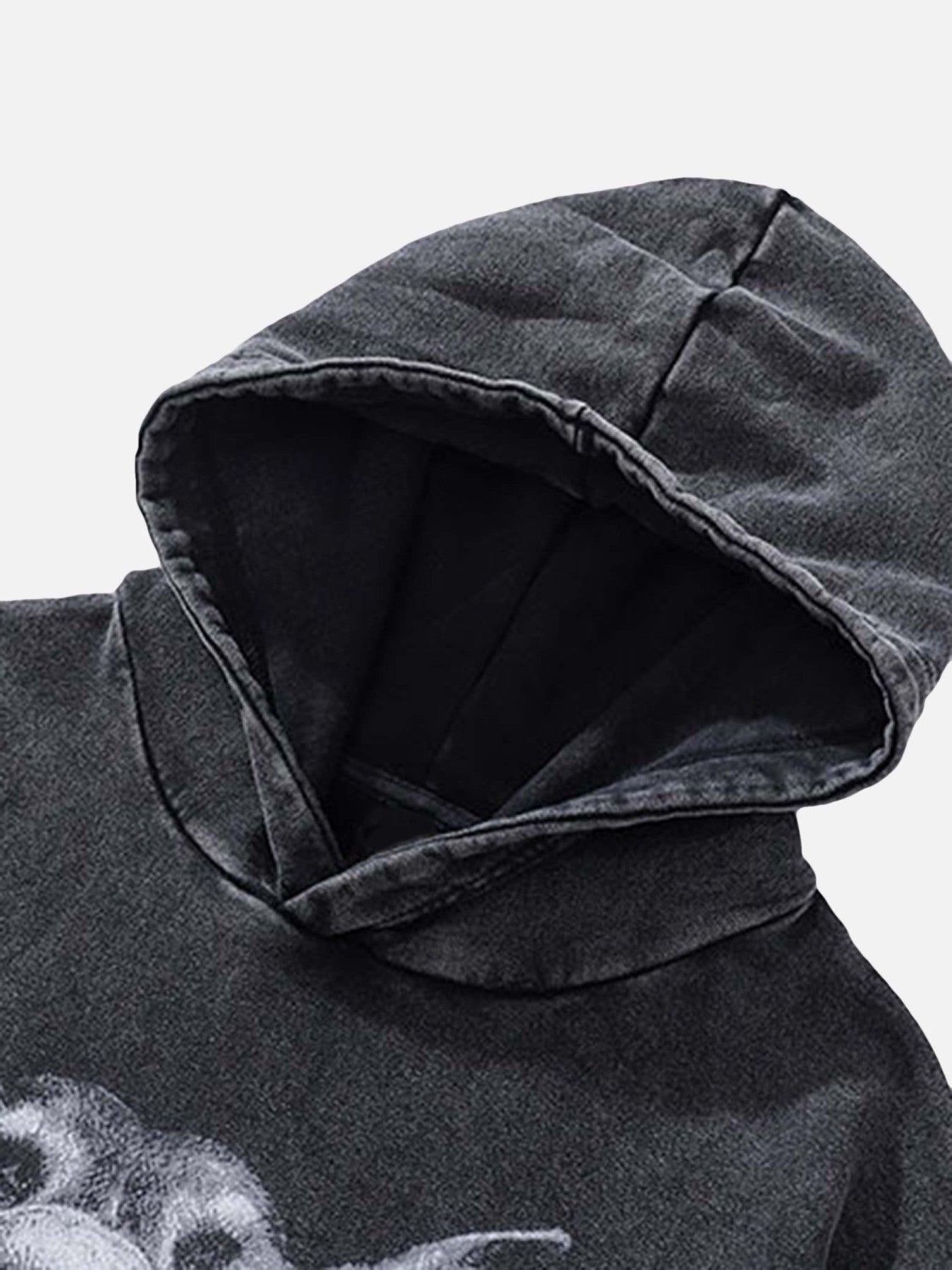 Dark Series Doberman Print Hip-Hop Old Hoodie