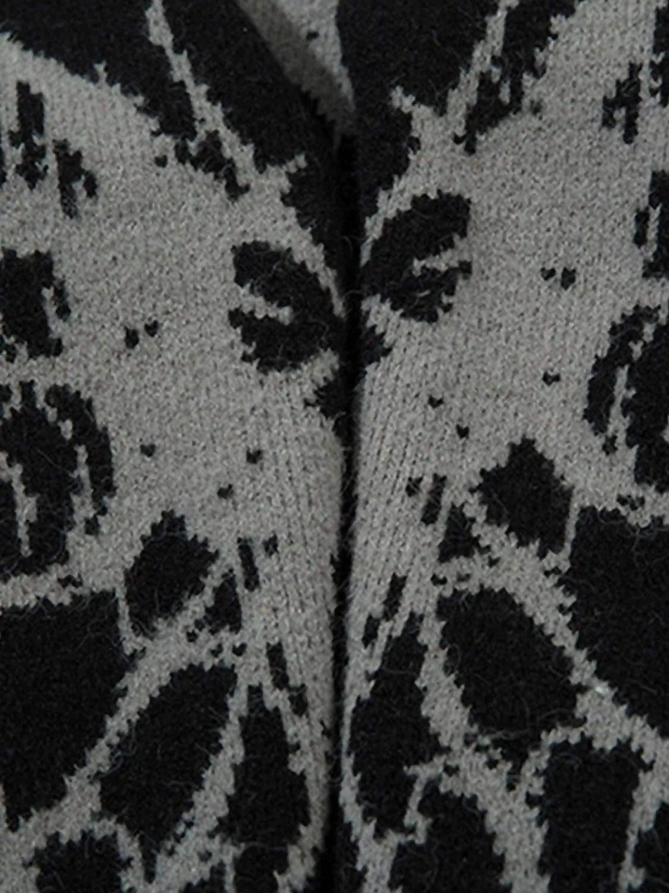 Dark Spider Web Zipper Stand Collar Cardigan
