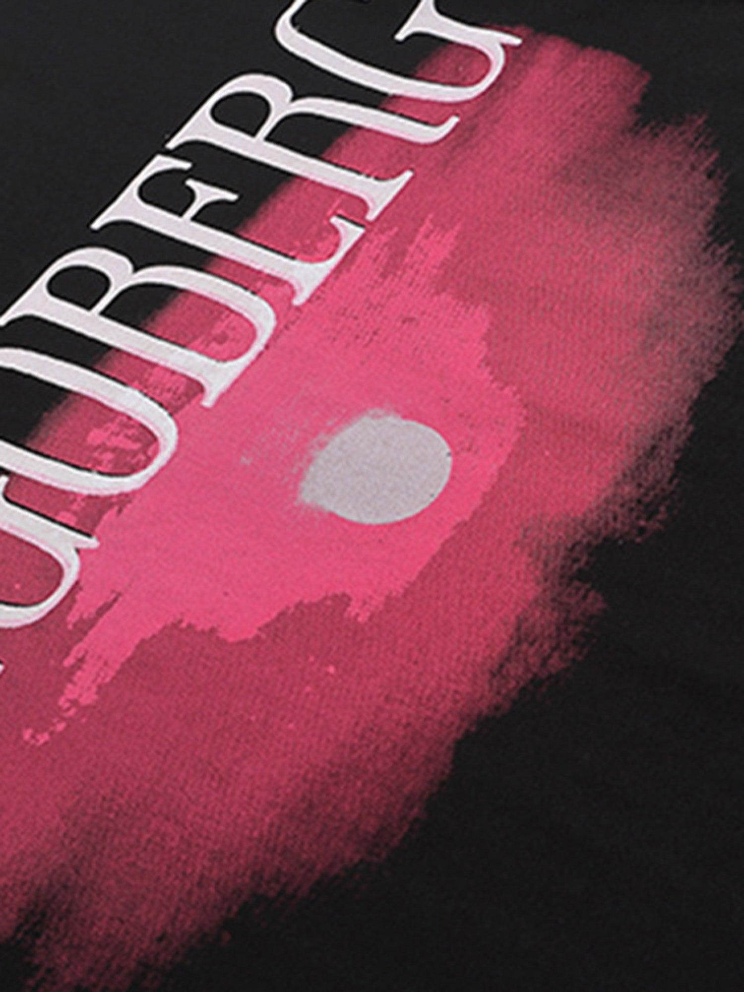 Dark Sunset Ocean Print Street Rap T-Shirt
