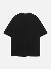 Dark Sunset Ocean Print Street Rap T-Shirt