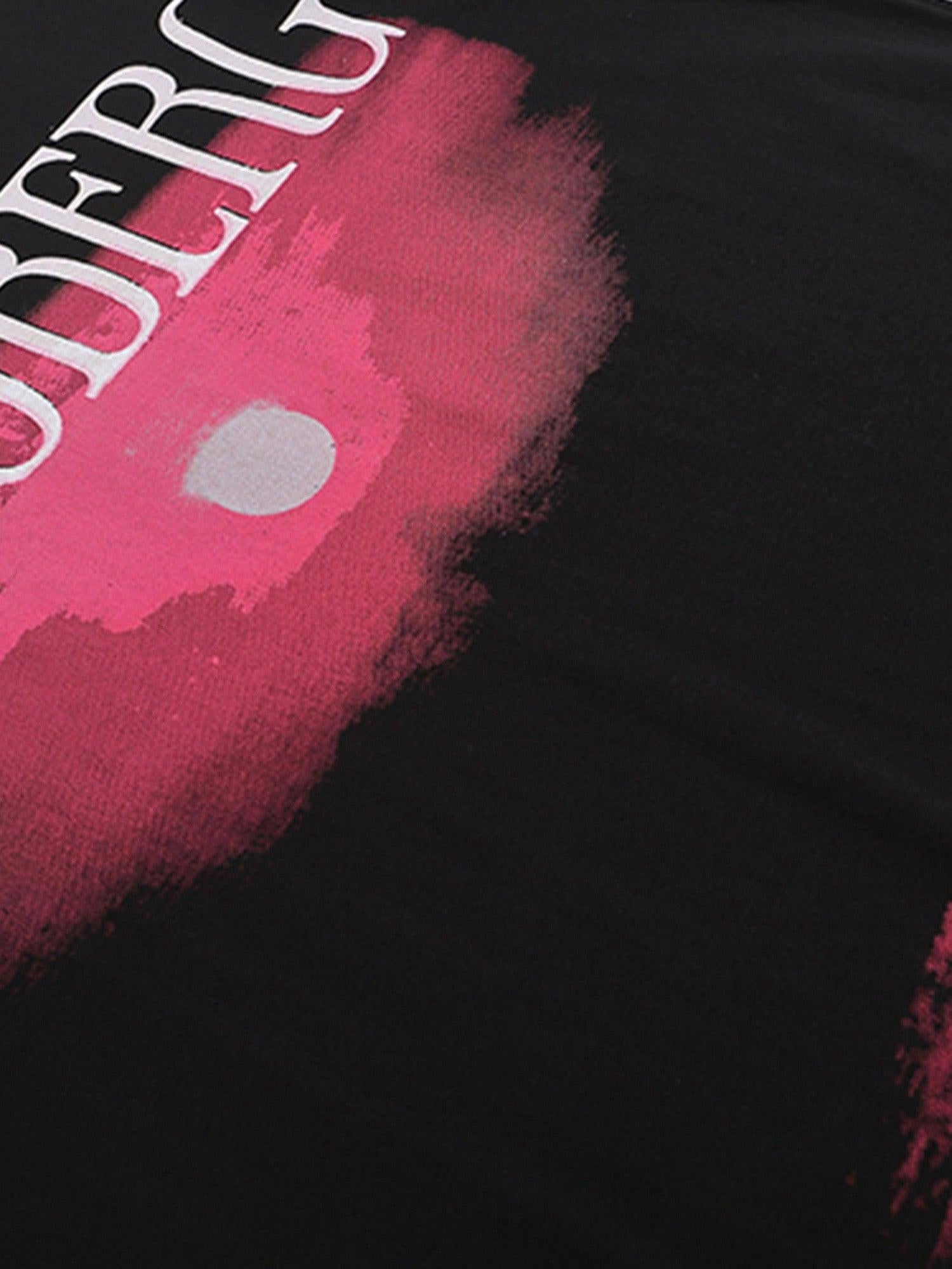 Dark Sunset Ocean Print Street Rap T-Shirt