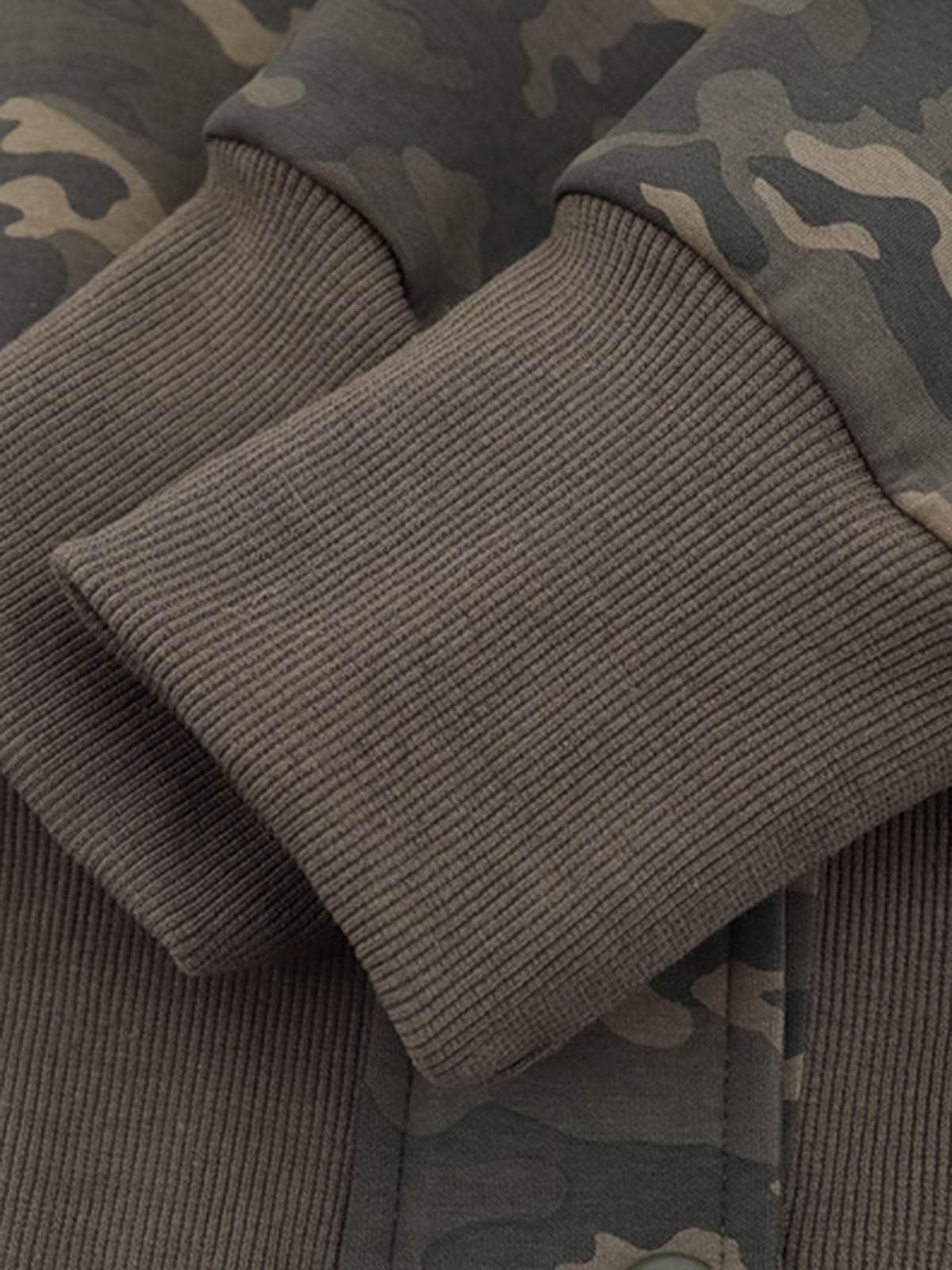 Camouflage Cardigan Utility Zip Up Fur Hooded Jacket