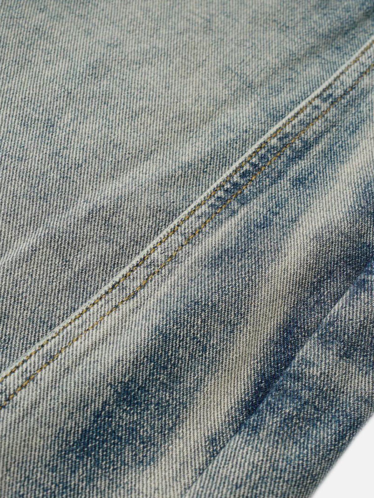 Deconstruction Patchwork Washed Loose Jeans