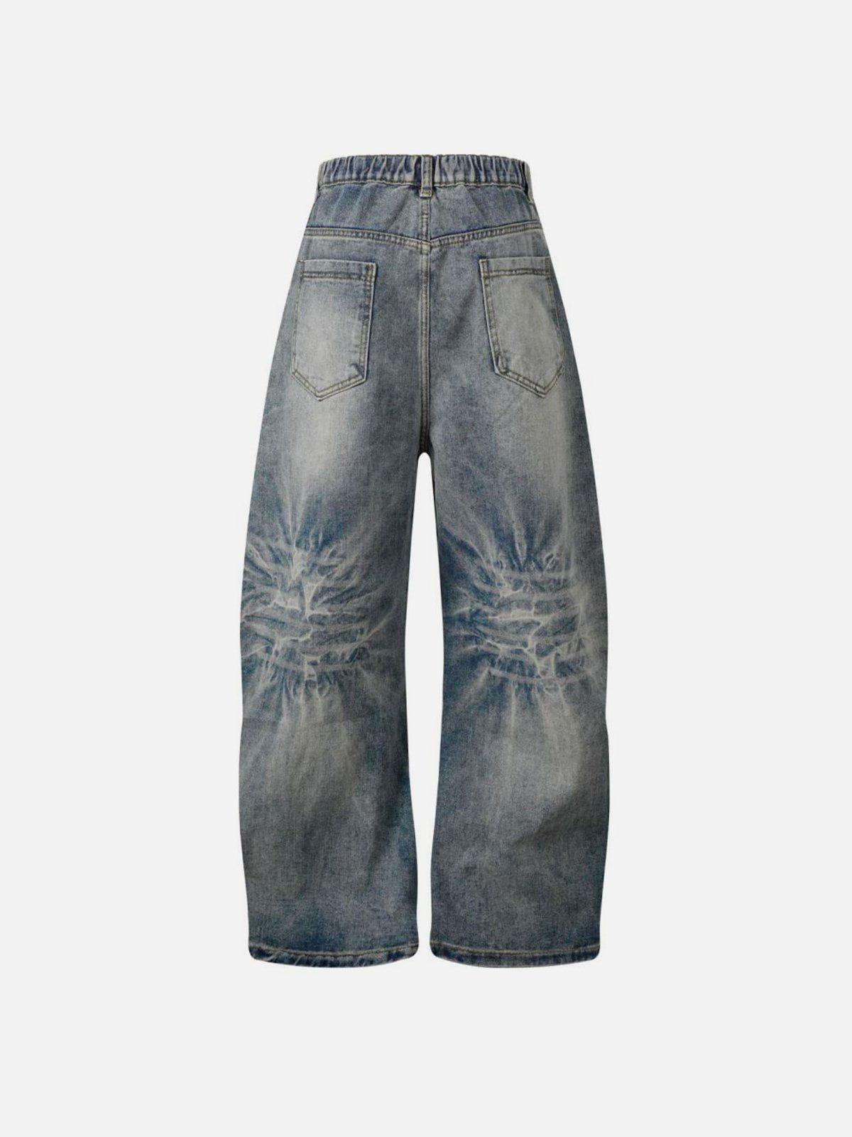 Deconstruction Patchwork Washed Loose Jeans