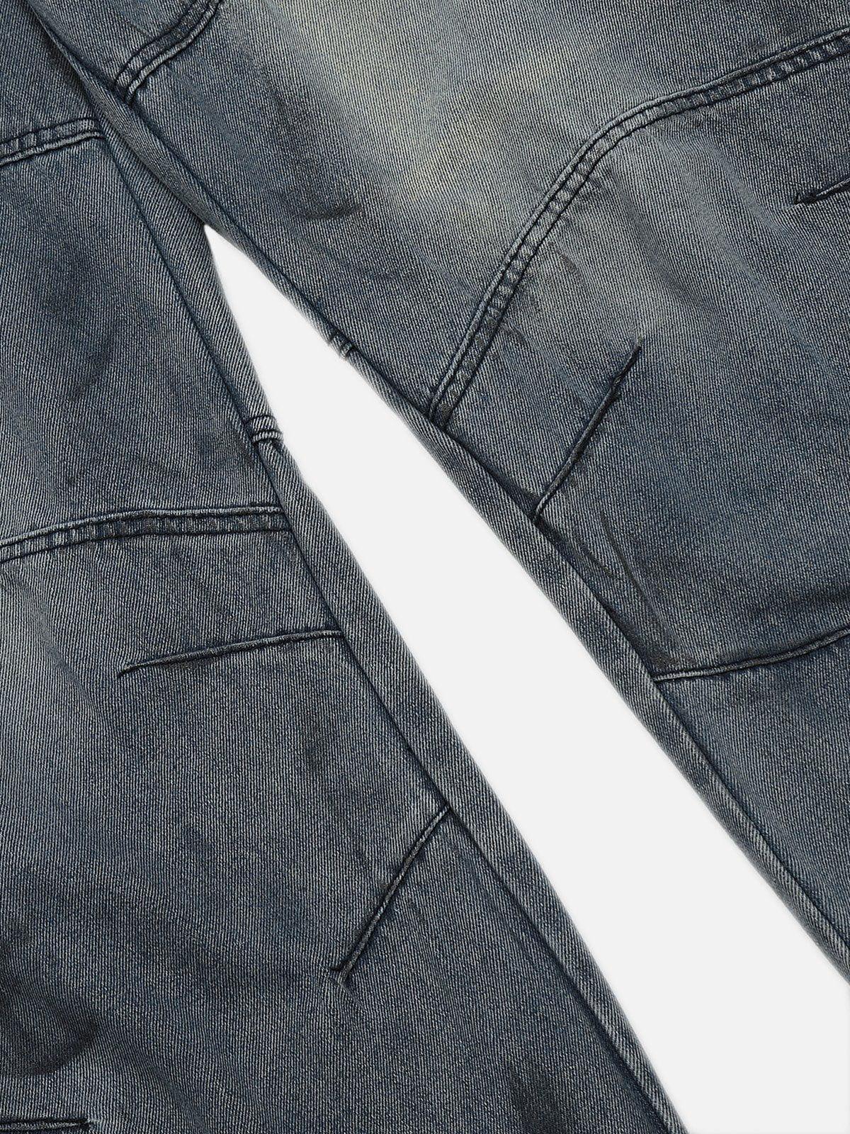 Deconstructive Design Washed Jeans
