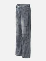Deconstructive Design Washed Jeans