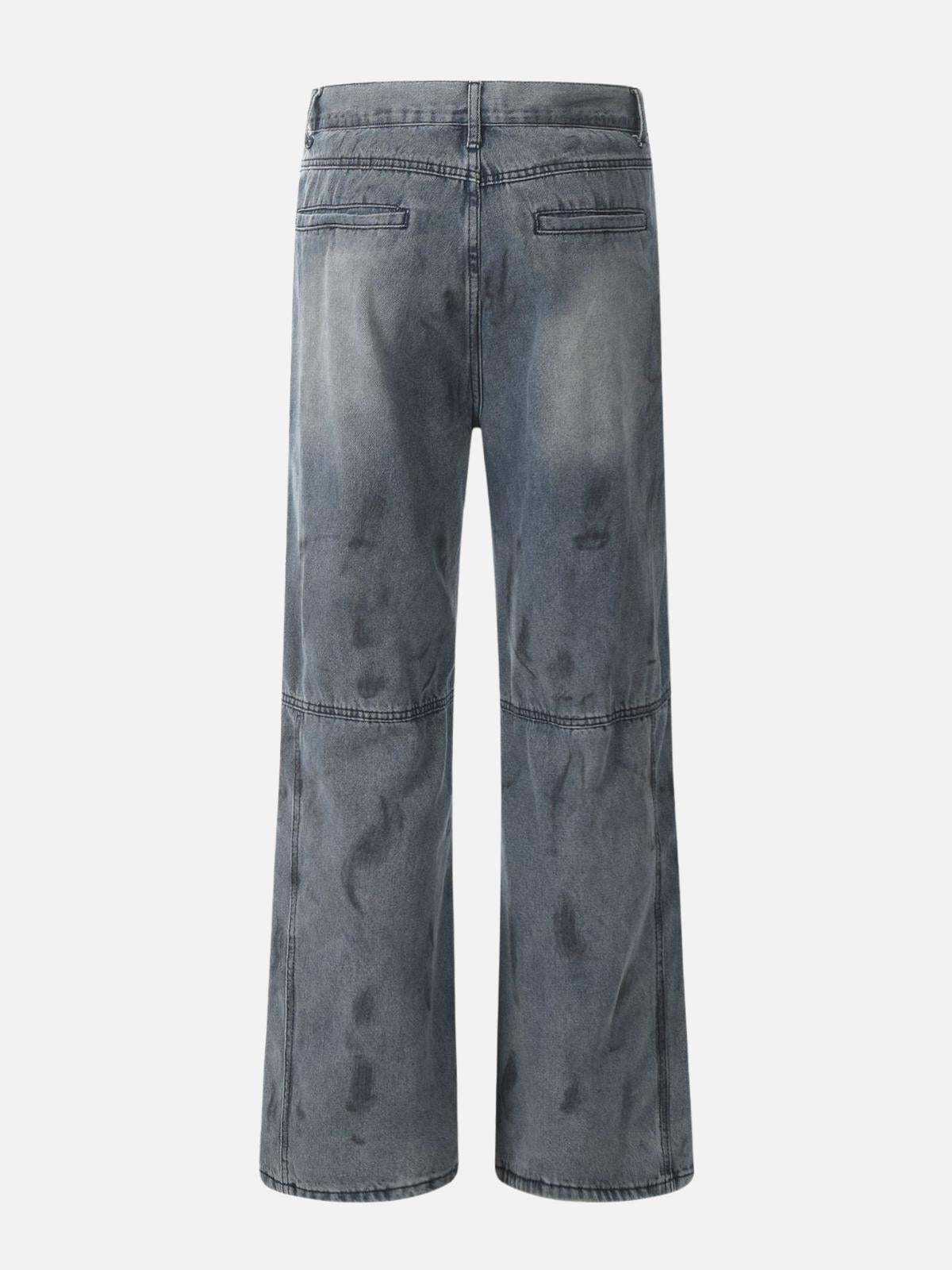 Deconstructive Design Washed Jeans