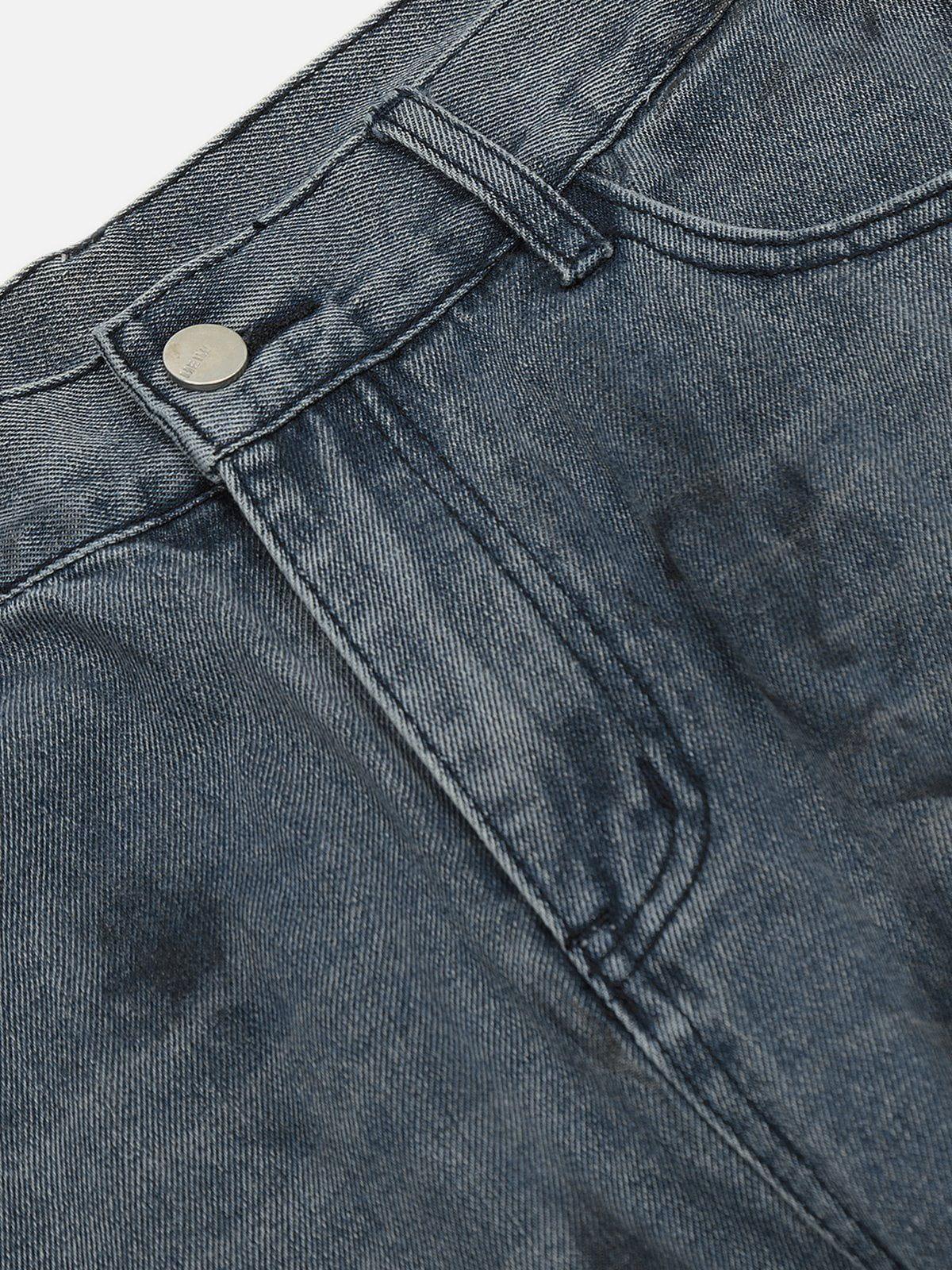 Deconstructive Design Washed Jeans
