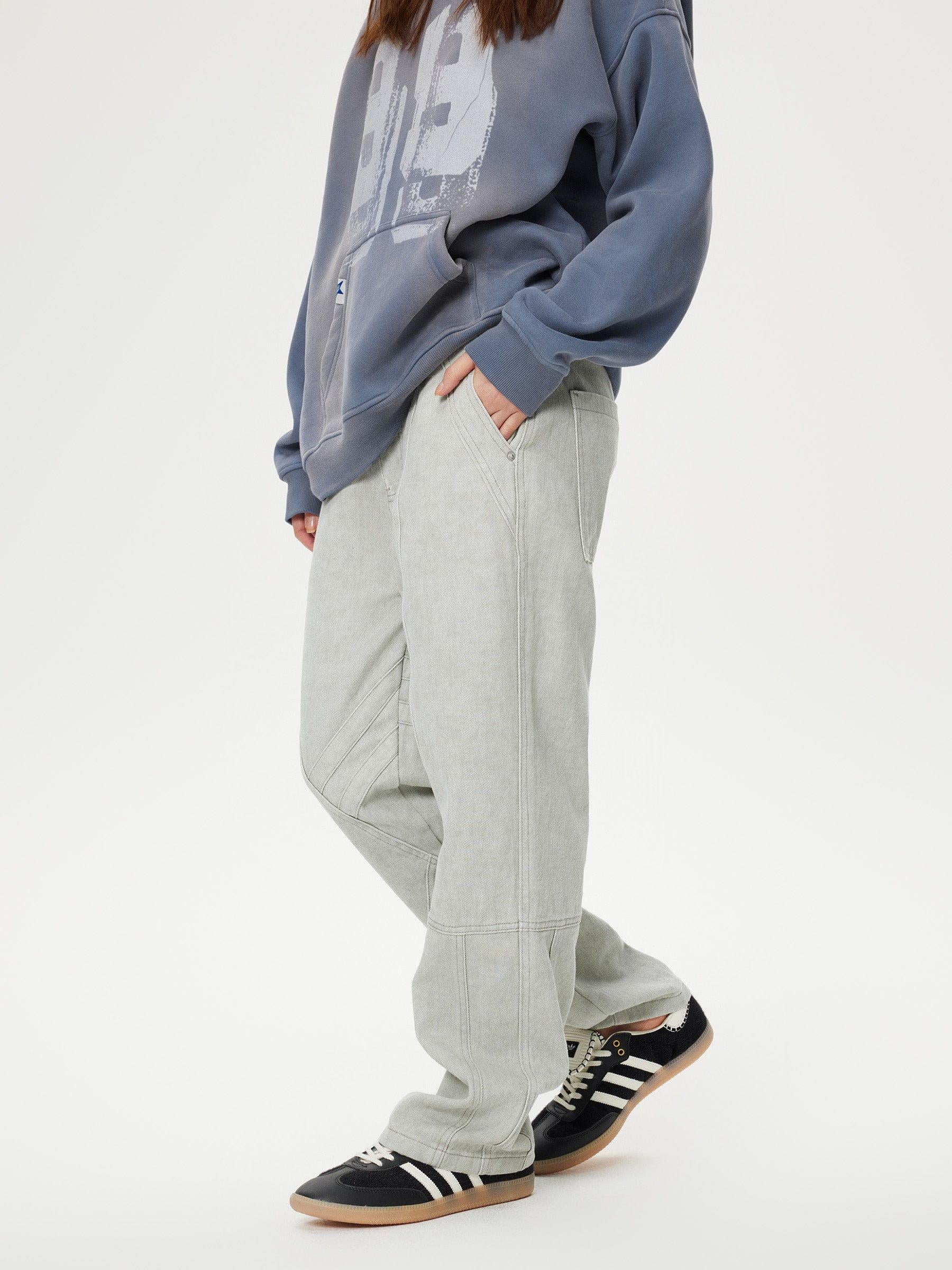 Deconstructive Patchwork Washed Jeans