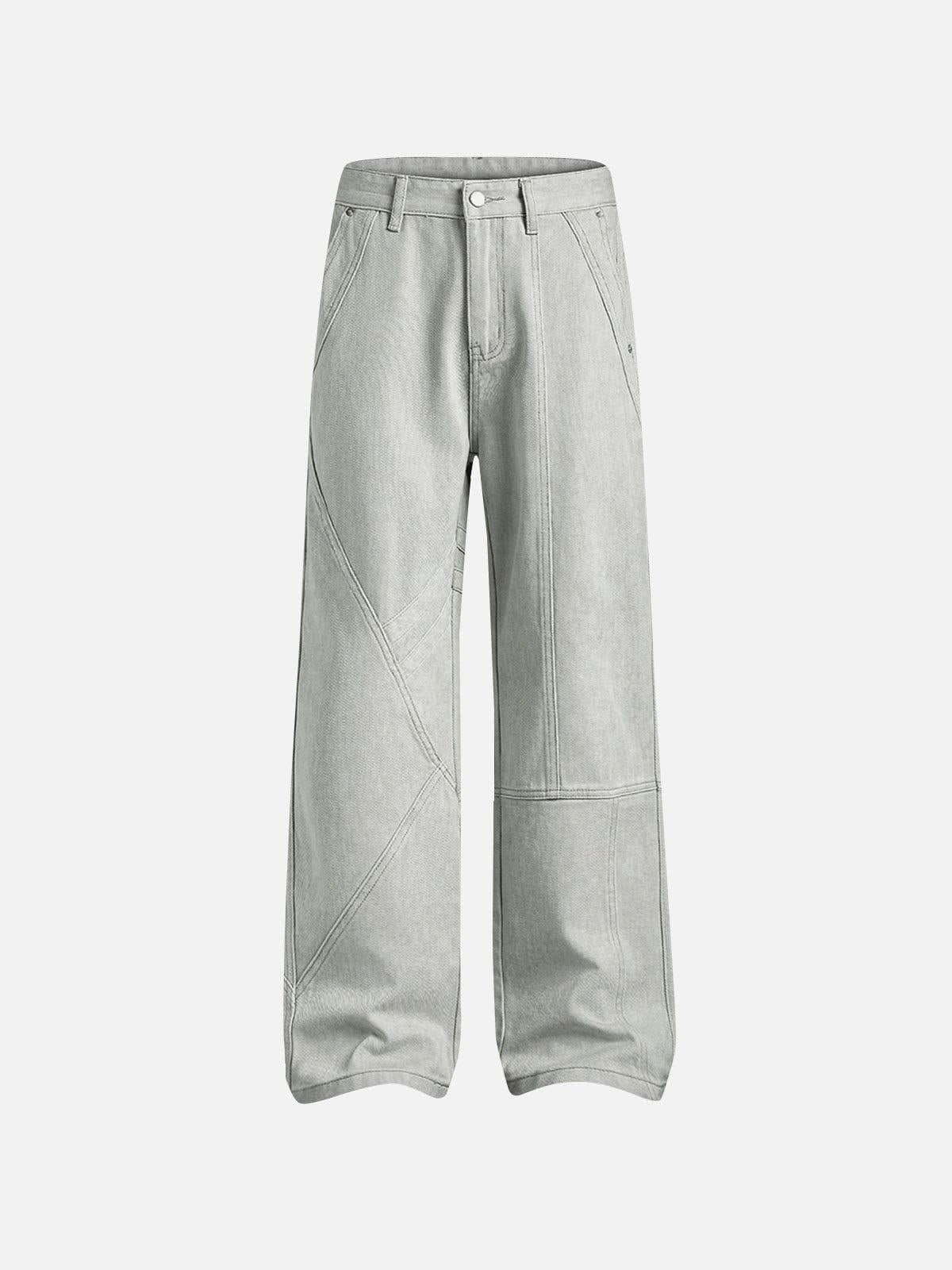 Deconstructive Patchwork Washed Jeans