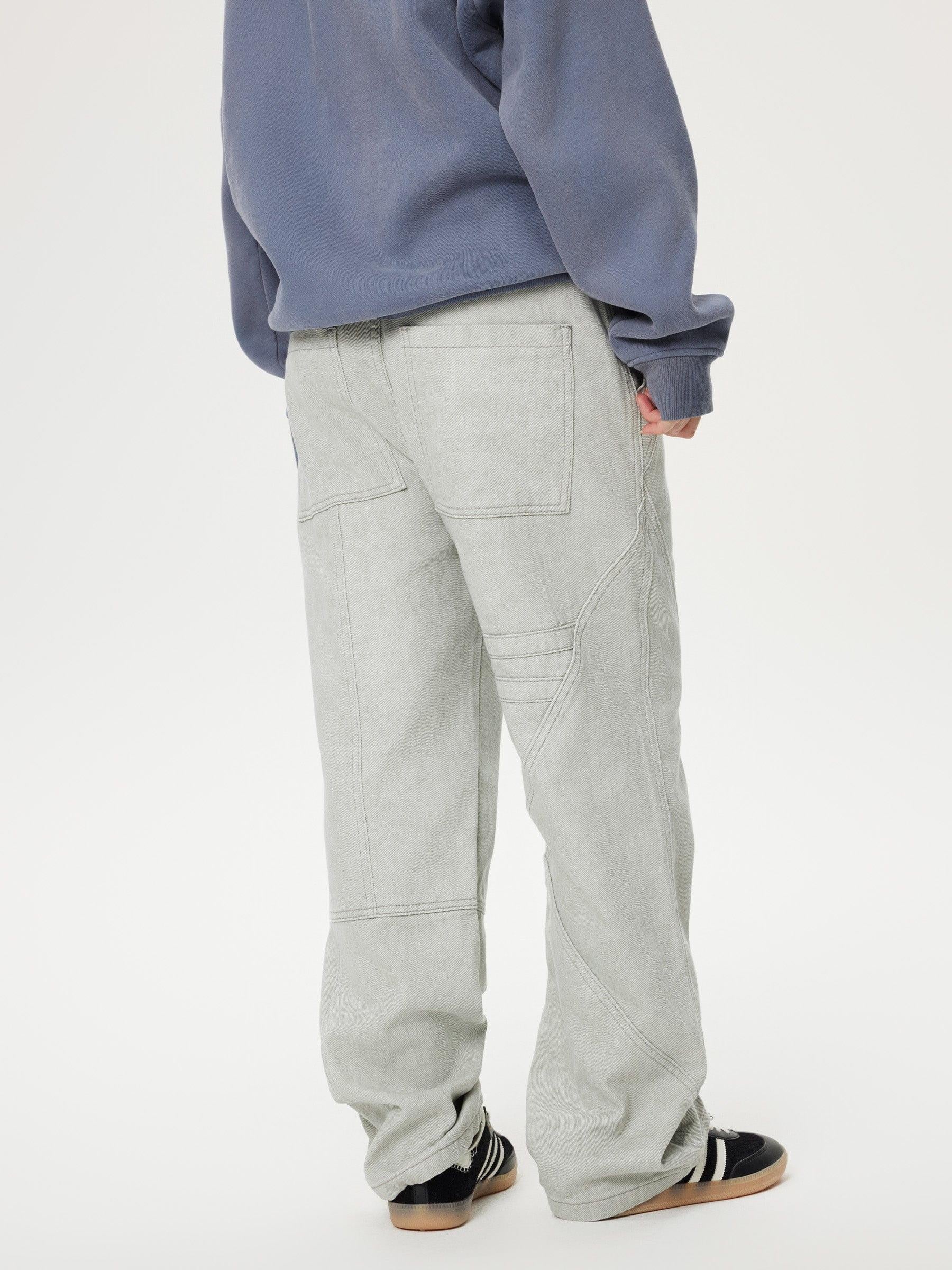 Deconstructive Patchwork Washed Jeans