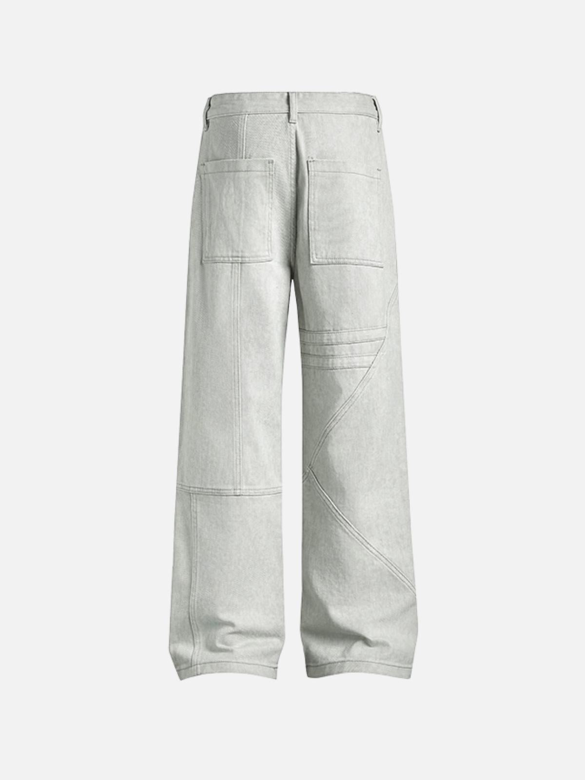 Deconstructive Patchwork Washed Jeans