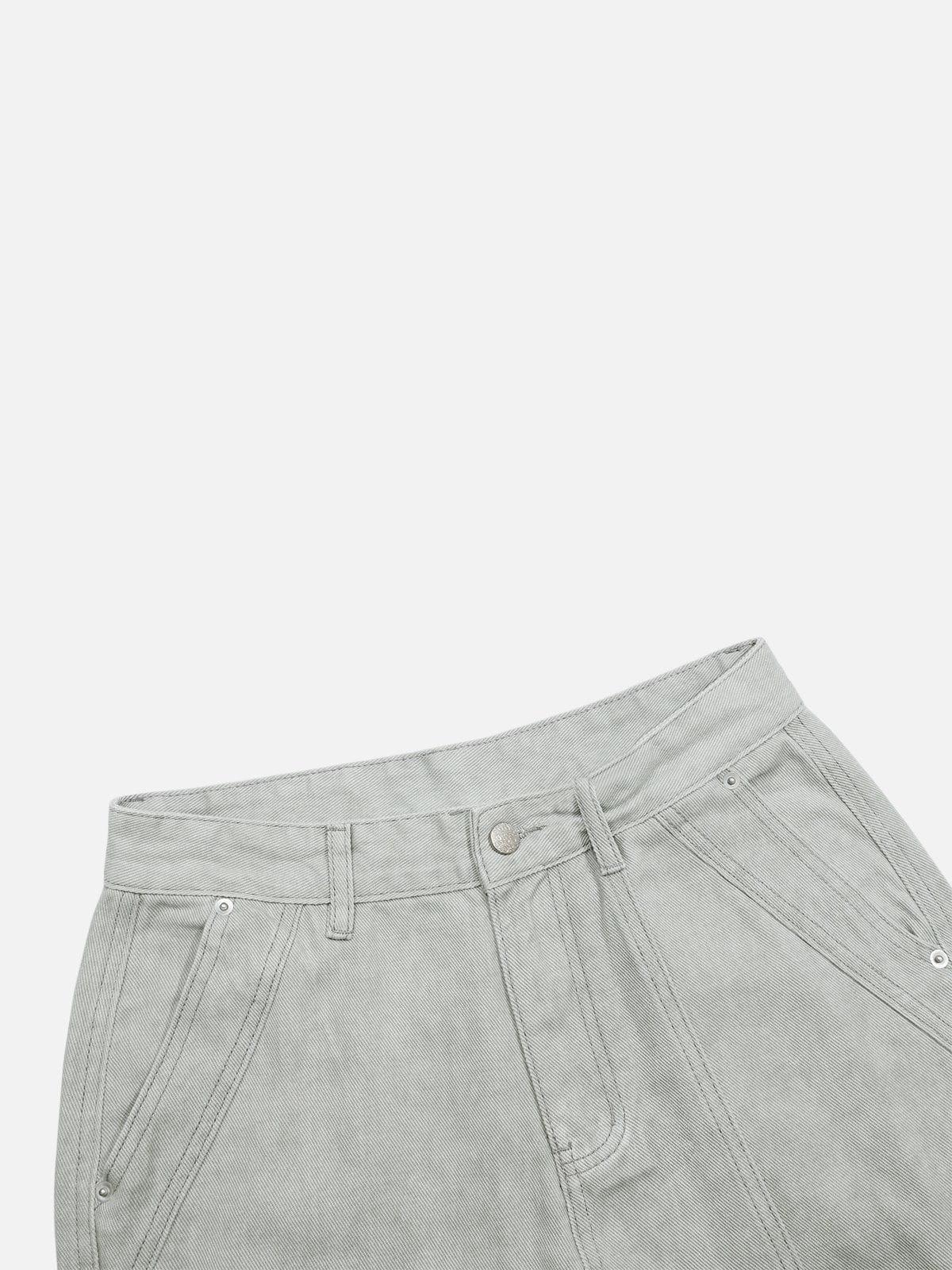 Deconstructive Patchwork Washed Jeans