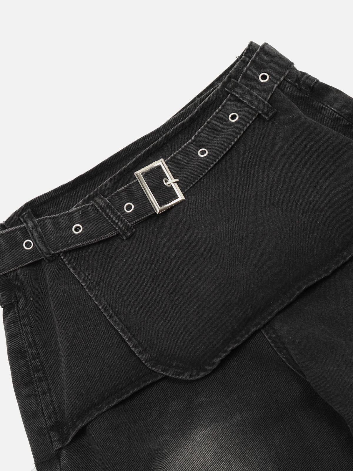 Deconstructive Washed Loose Jeans