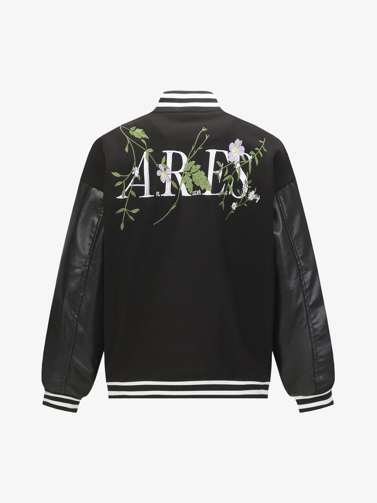 Retro Floral Embroidery Baseball Jacket