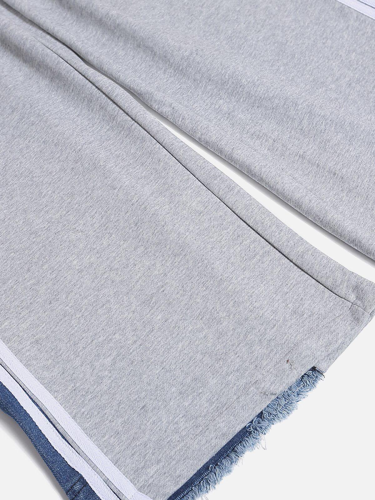 Denim Patchwork Sweatpants