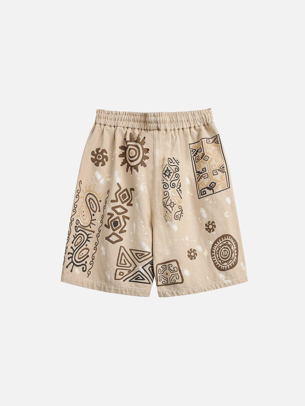 Desert Graffiti Print Shorts