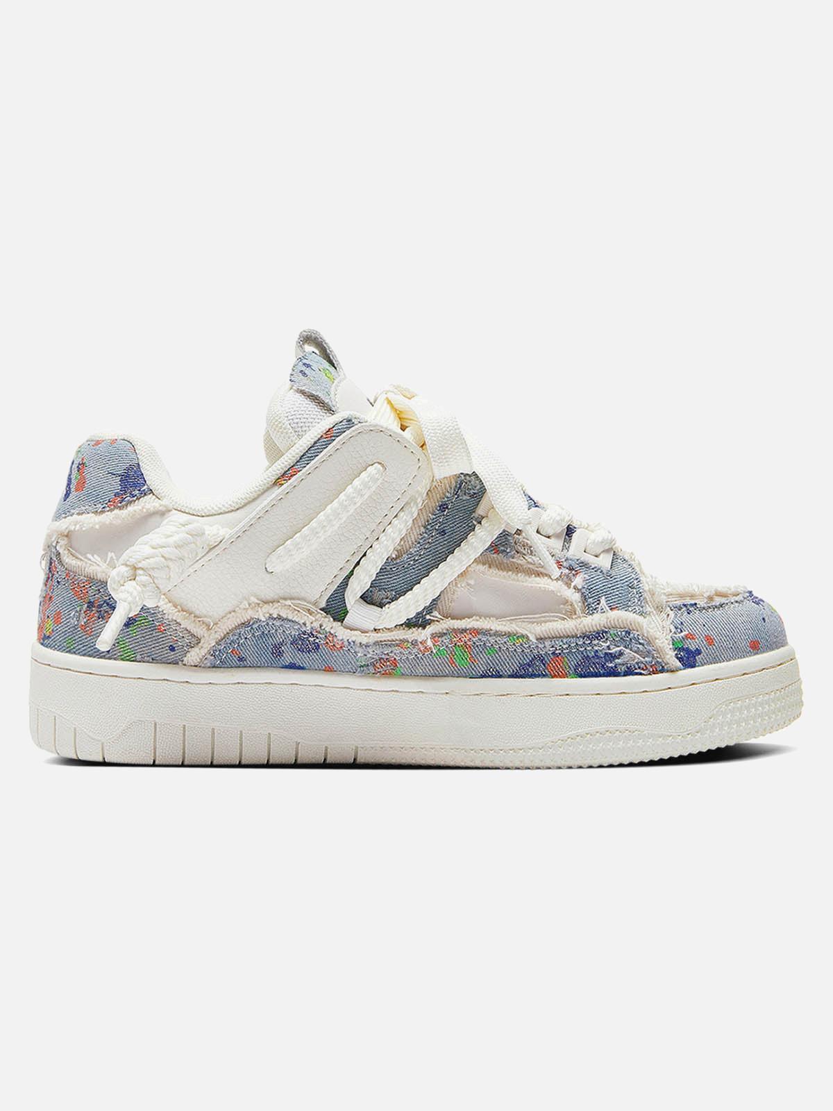 Destruction Series Tassel Contrast Color Sneakers