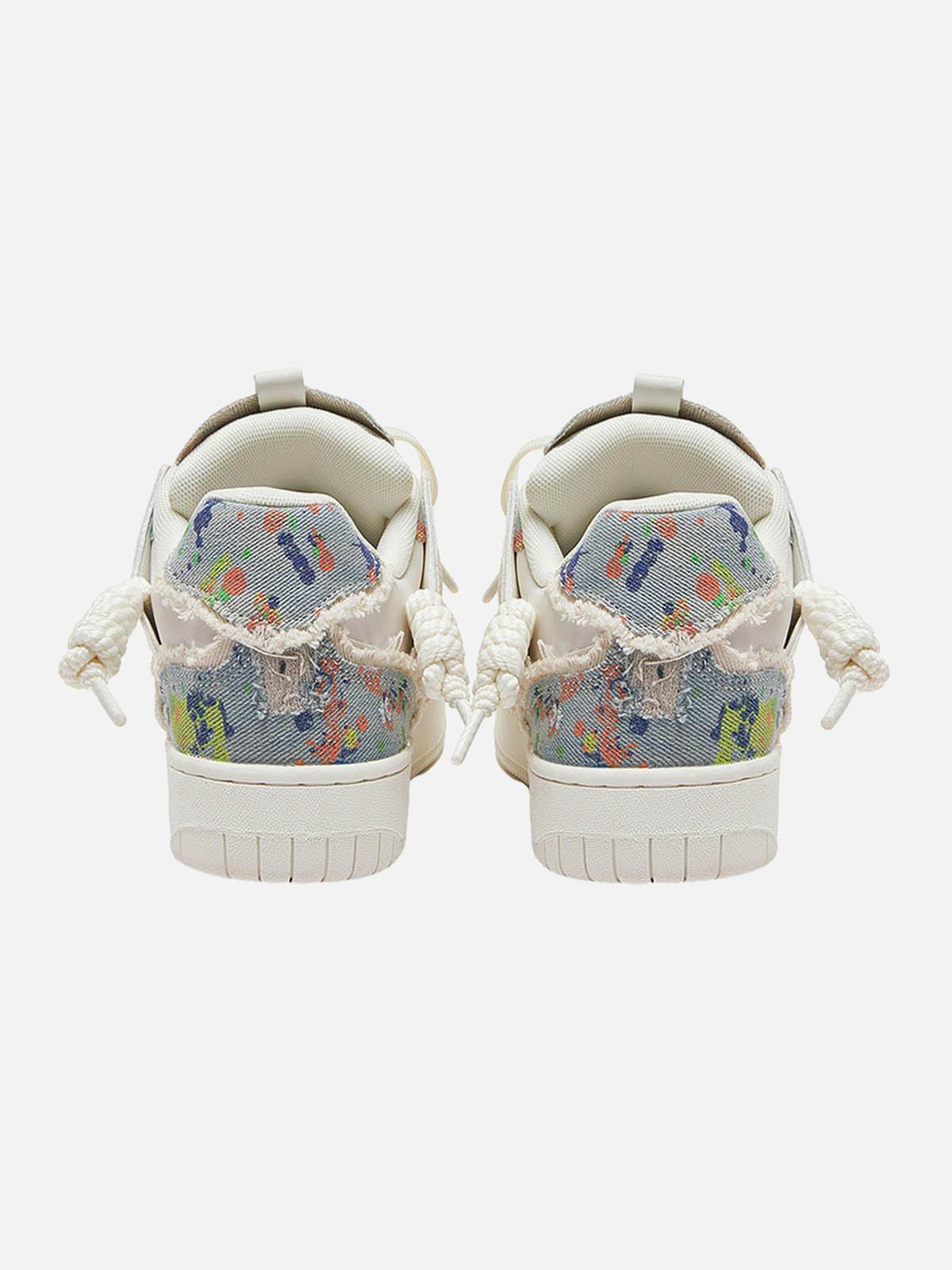 Destruction Series Tassel Contrast Color Sneakers