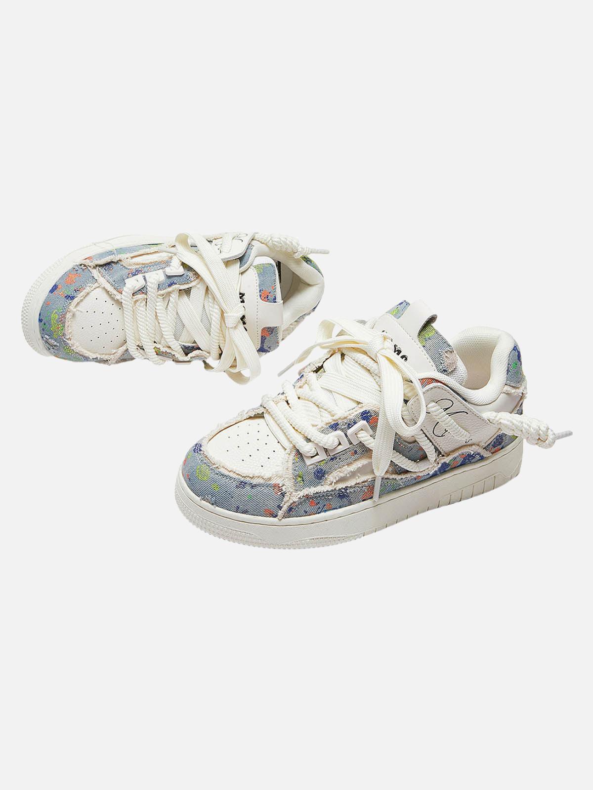 Destruction Series Tassel Contrast Color Sneakers