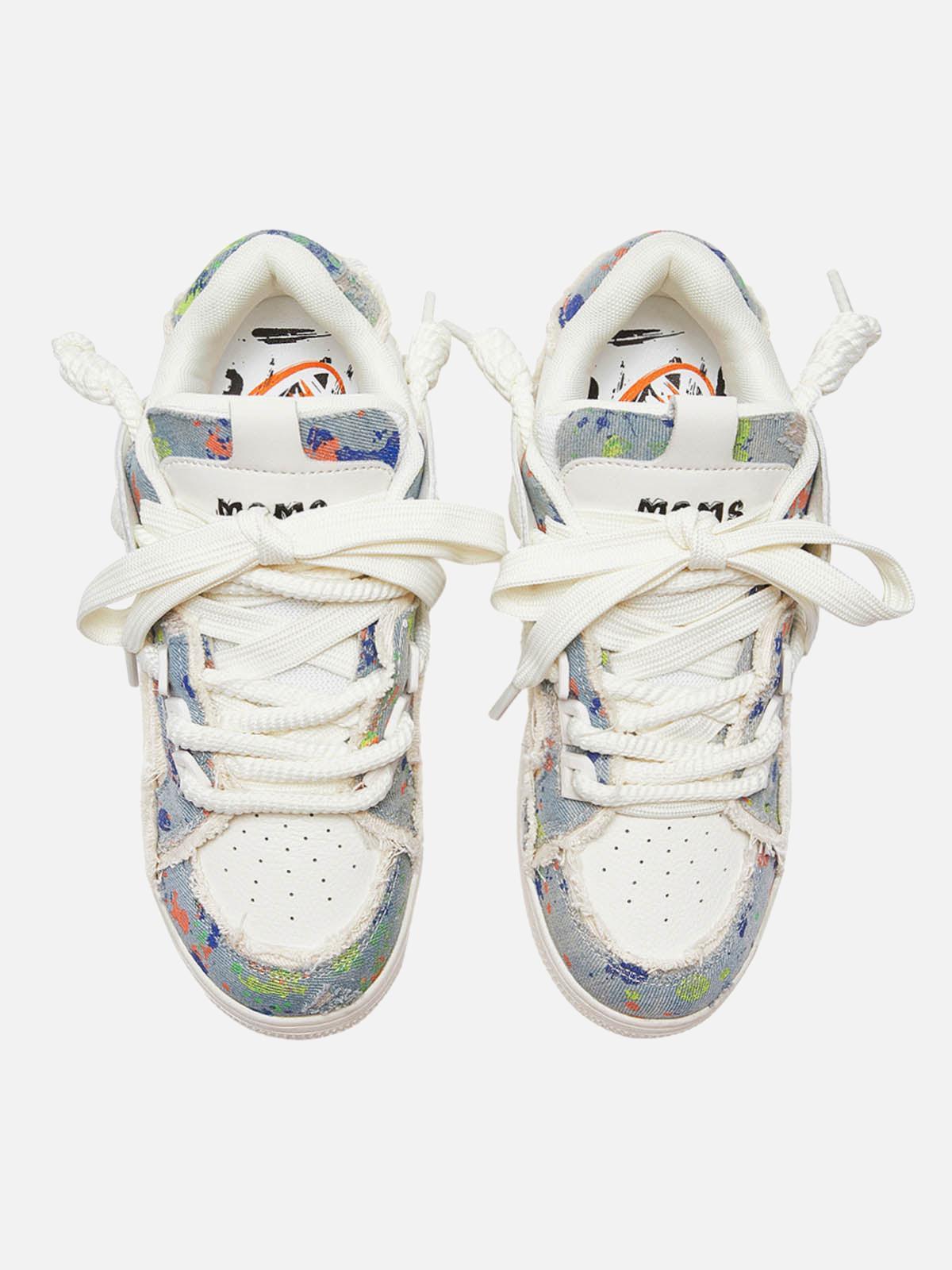 Destruction Series Tassel Contrast Color Sneakers