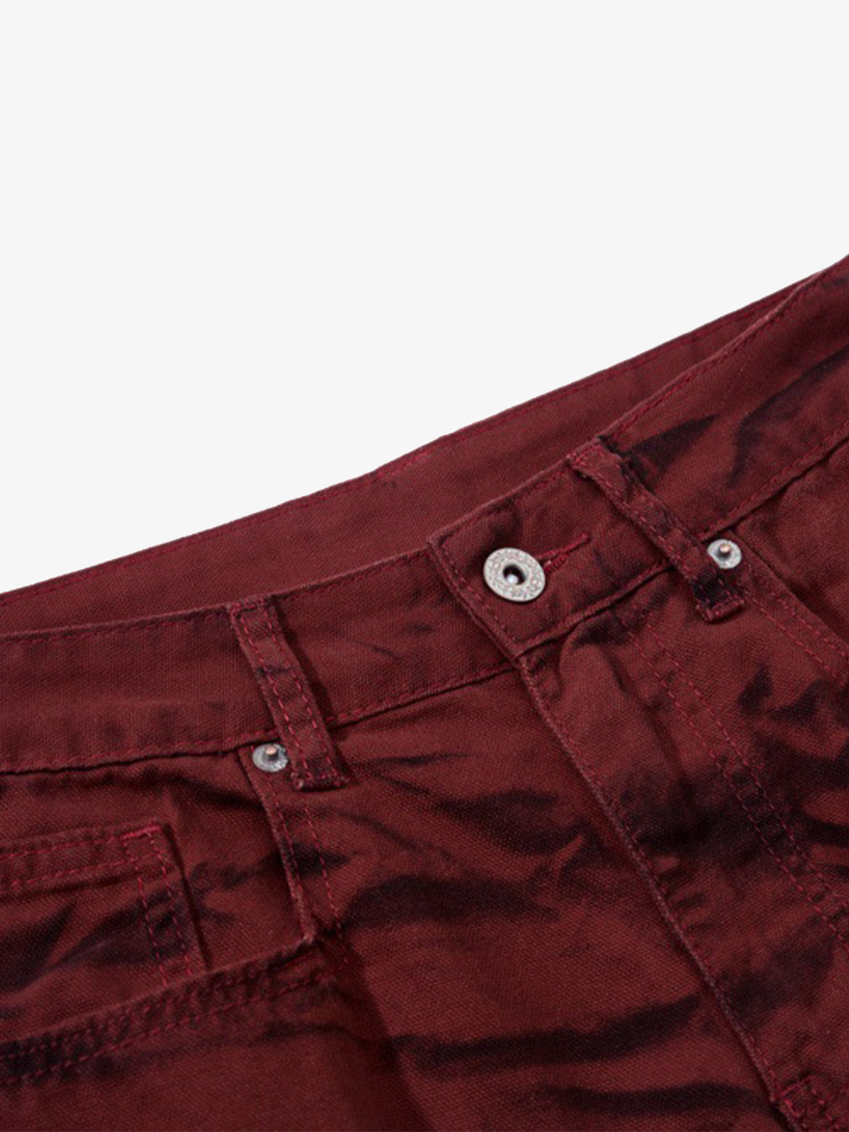 Wasteland Lava Wash Flared Wrinkled Texture Pants