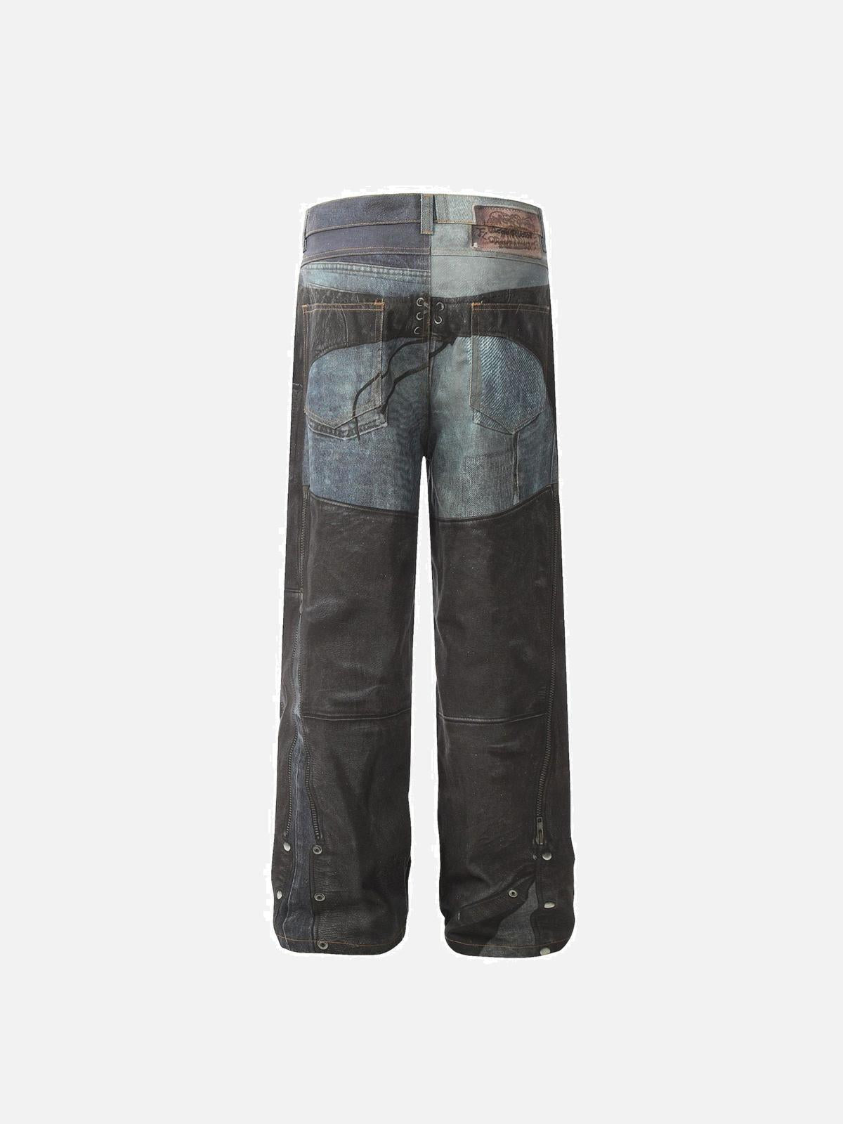 Digital 3D Printed Fake Two Pair Jeans