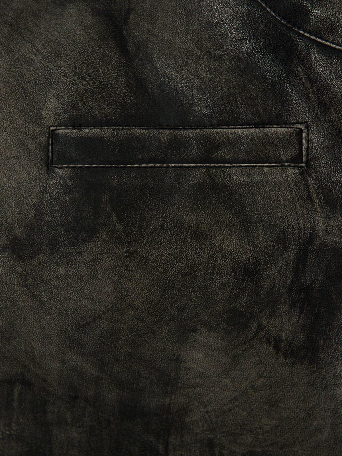 Dirt Color Faux Leather Jacket