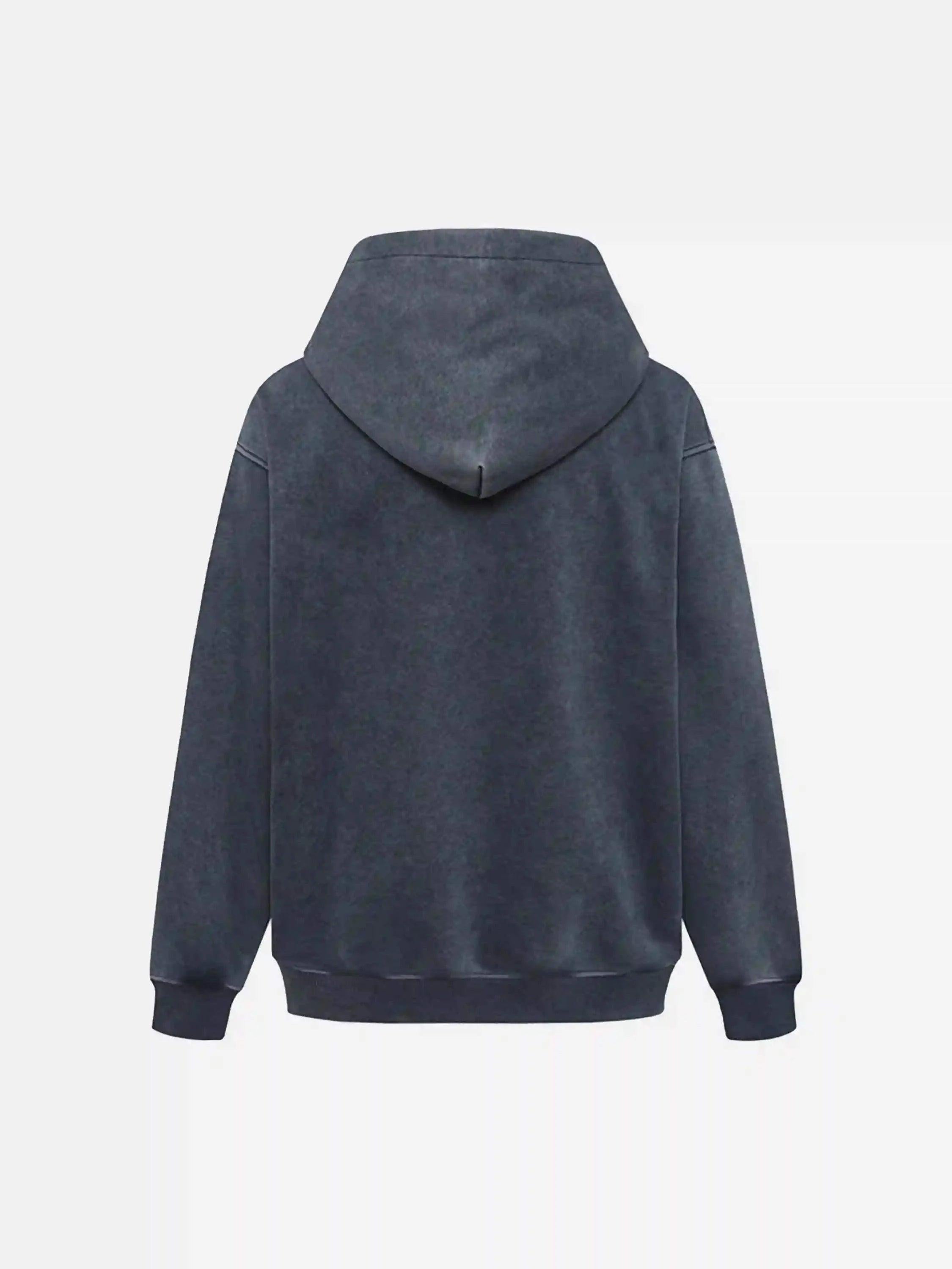 Distressed 3D Steel Print Hip-Hop Pullover Hoodie
