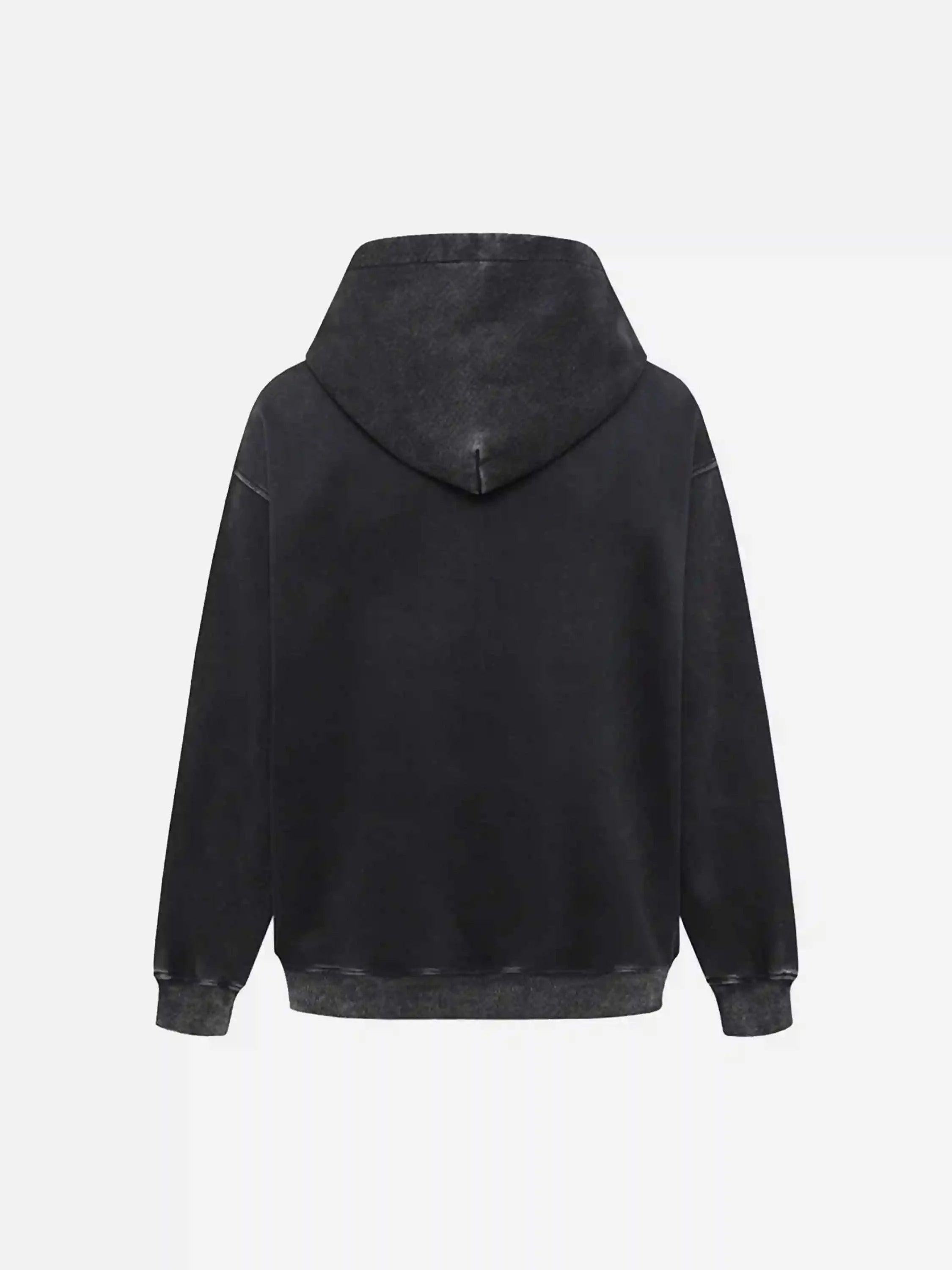 Distressed 3D Steel Print Hip-Hop Pullover Hoodie