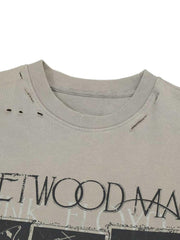 Distressed Camouflage Faux Two-Piece Graphic T-Shirt