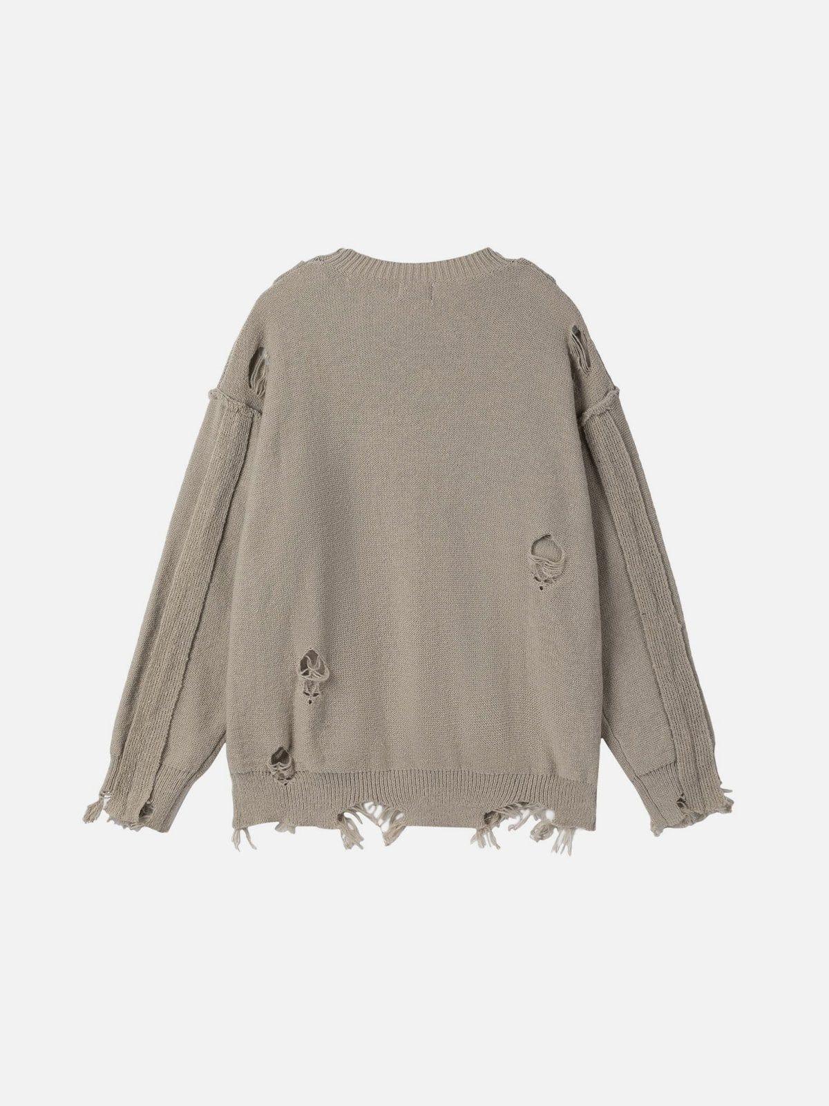 Distressed Deconstructive Patchwork Sweater