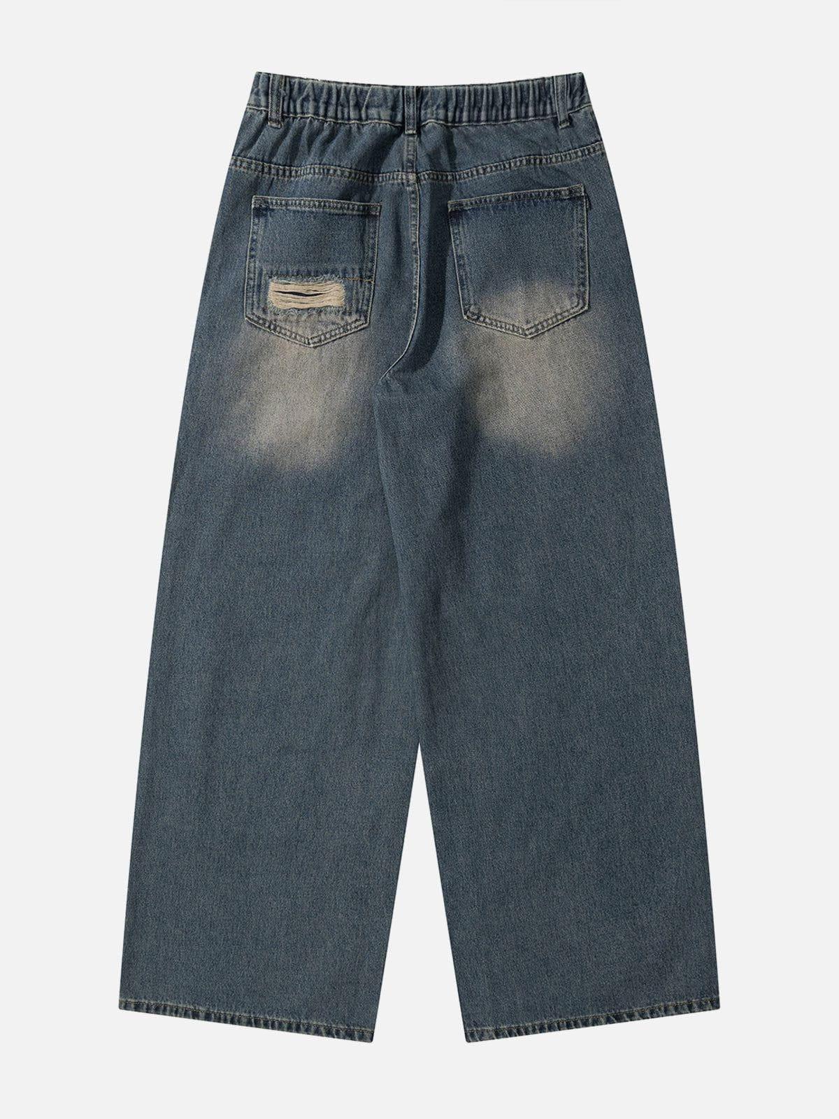 Distressed Design Loose Jeans