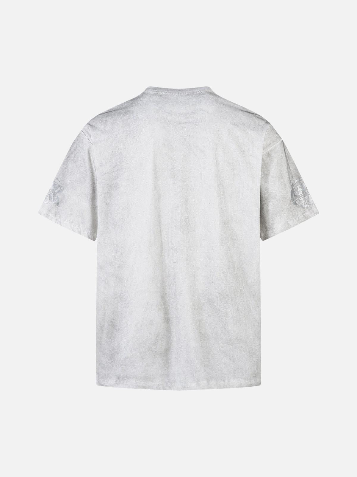 Distressed Dirty Dyed Print T-Shirt