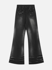 Distressed Fringe Washed Jeans