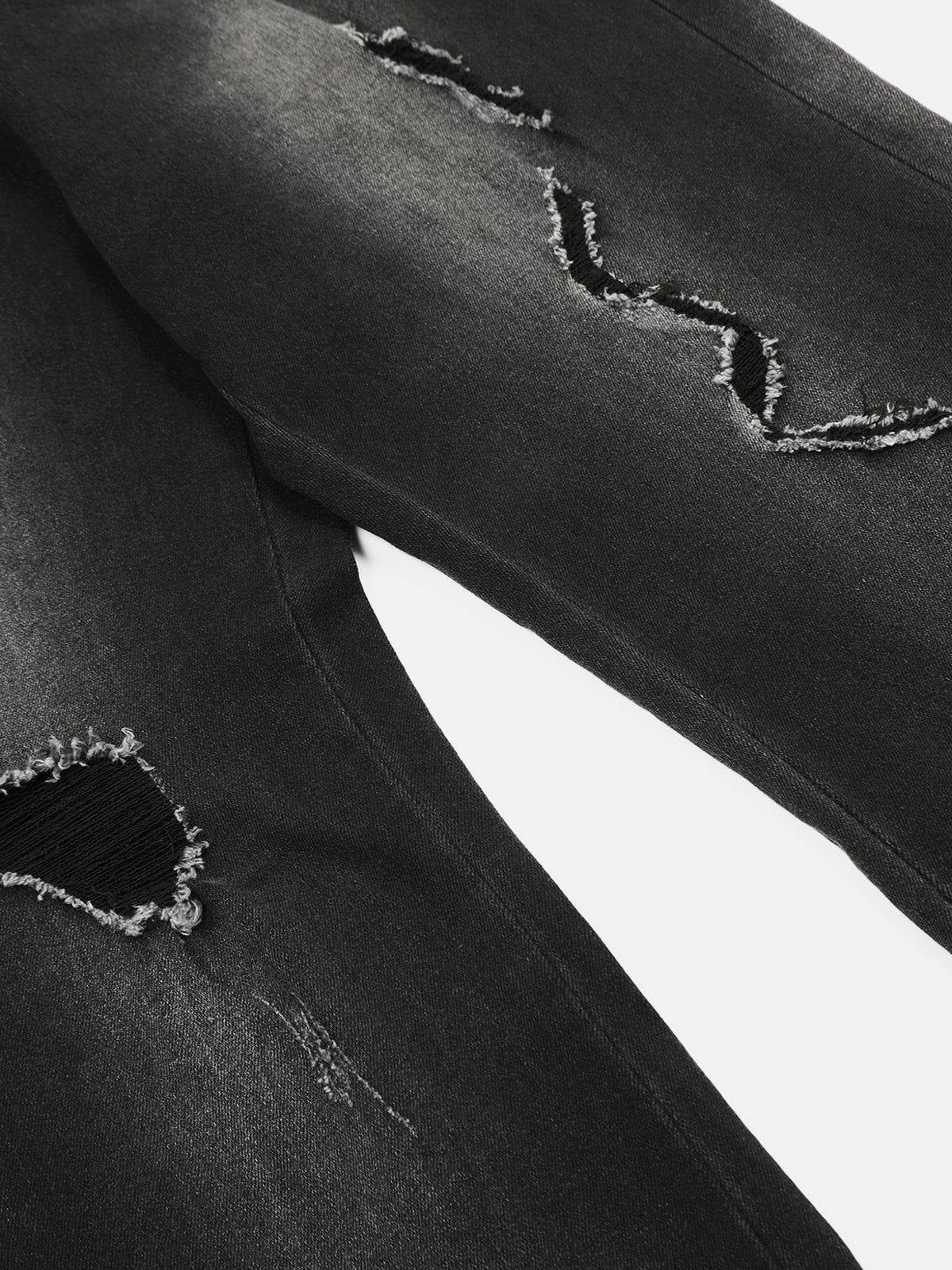 Distressed Fringe Washed Jeans