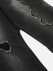 Distressed Fringe Washed Jeans