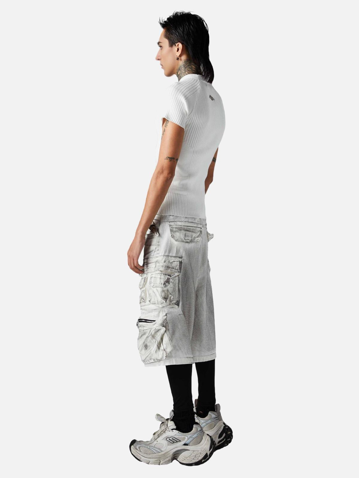 Distressed Multi-Pocket Cargo Shorts