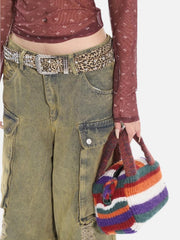 Distressed Multi Pocket Loose Jeans