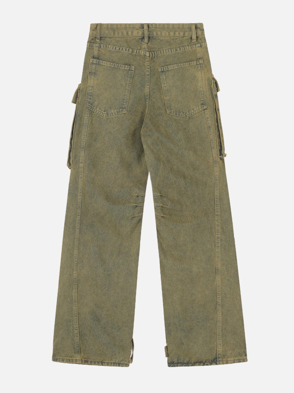 Distressed Multi Pocket Loose Jeans