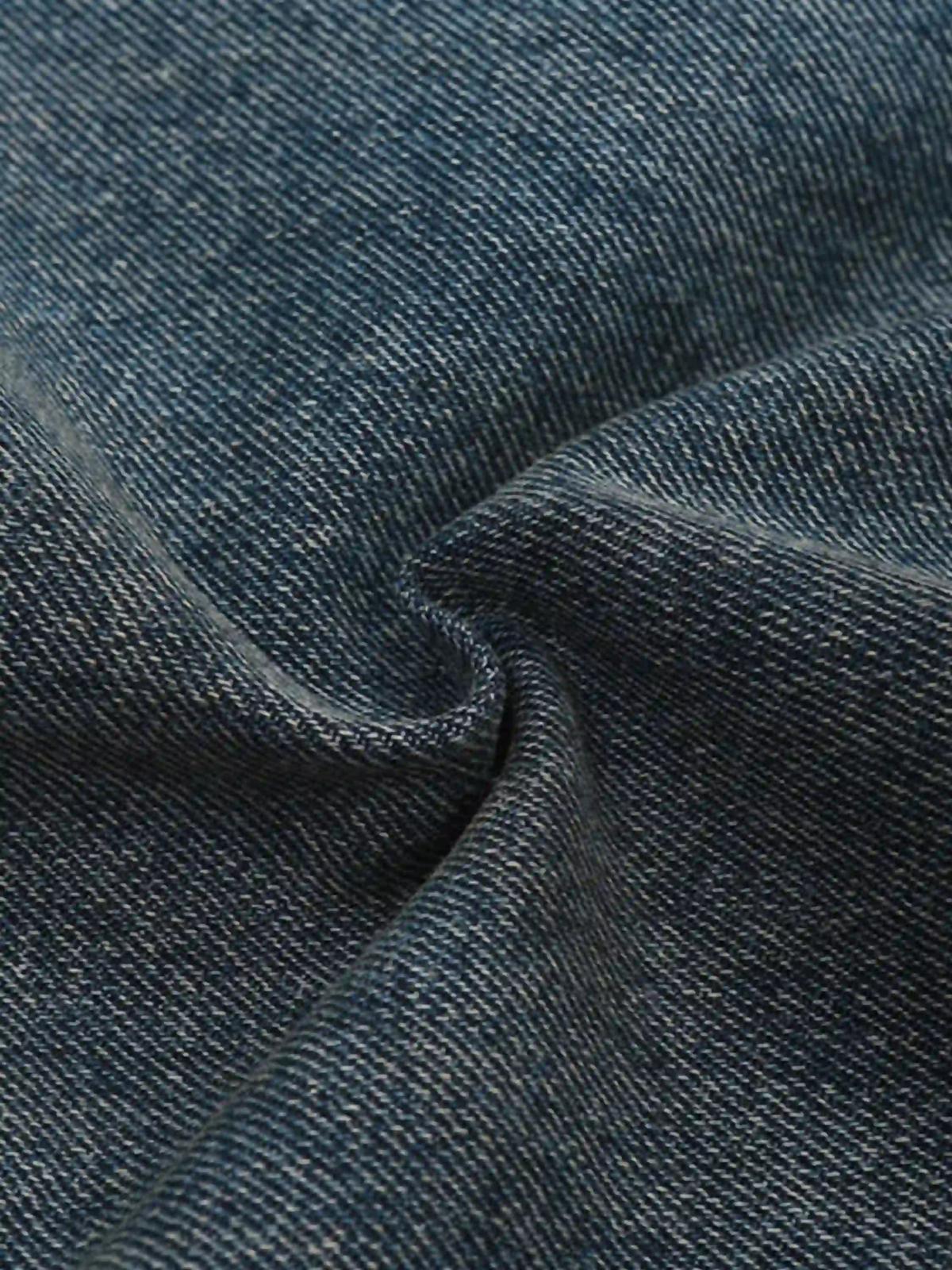 Distressed Pigment Printed Bootcut Jeans